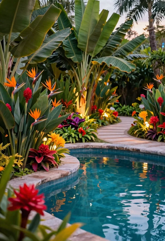 15 Tropical Lagoon Pool Designs for Paradise Seekers - 2. Exotic Tropical Flora 1