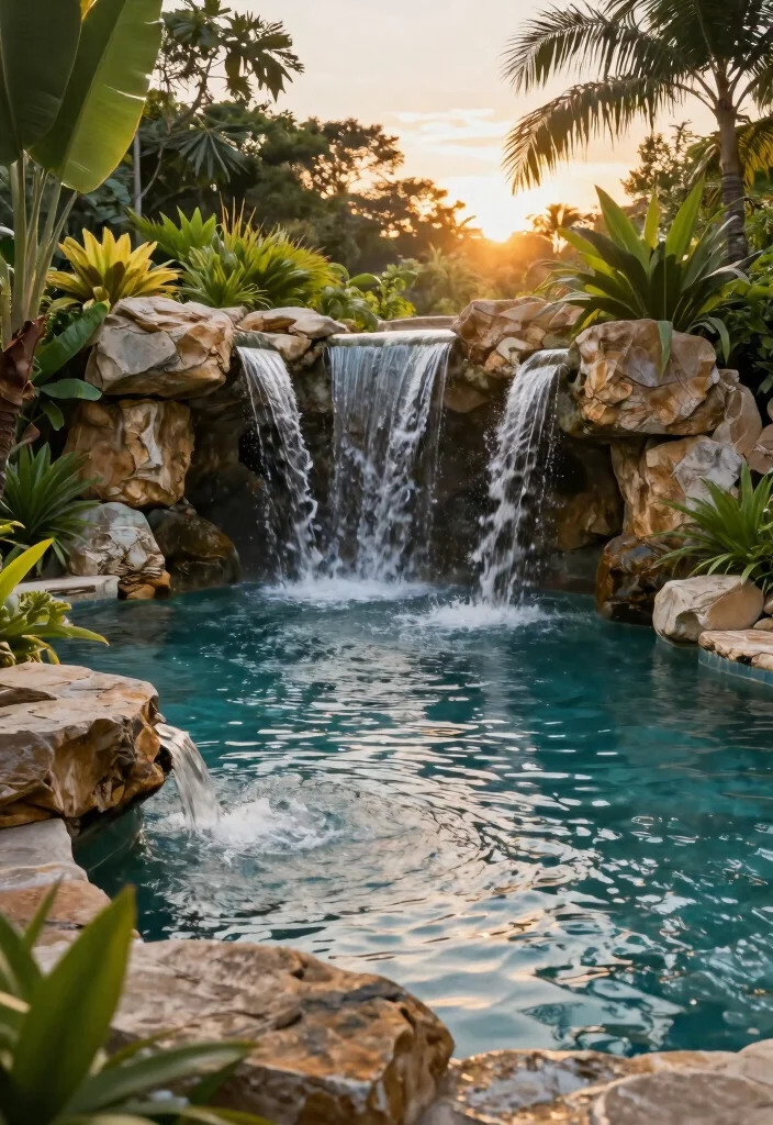 15 Tropical Lagoon Pool Designs for Paradise Seekers - 3. Elegant Waterfalls 1