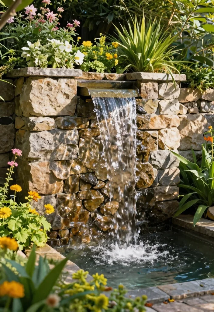 15 Water Features That Become Focal Points for Nature Lovers - 12. Wall-Integrated Water Feature 1