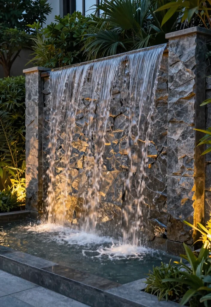 15 Water Features That Become Focal Points for Nature Lovers - 7. Outdoor Water Wall 1