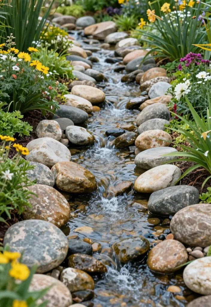 15 Water Features That Become Focal Points for Nature Lovers - 8. Pebble Stream Water Feature 1