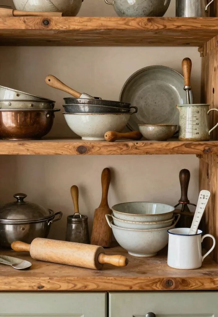 16 Cozy Farmhouse Elements for Home Cooks - 13. Vintage Baking Tools 1