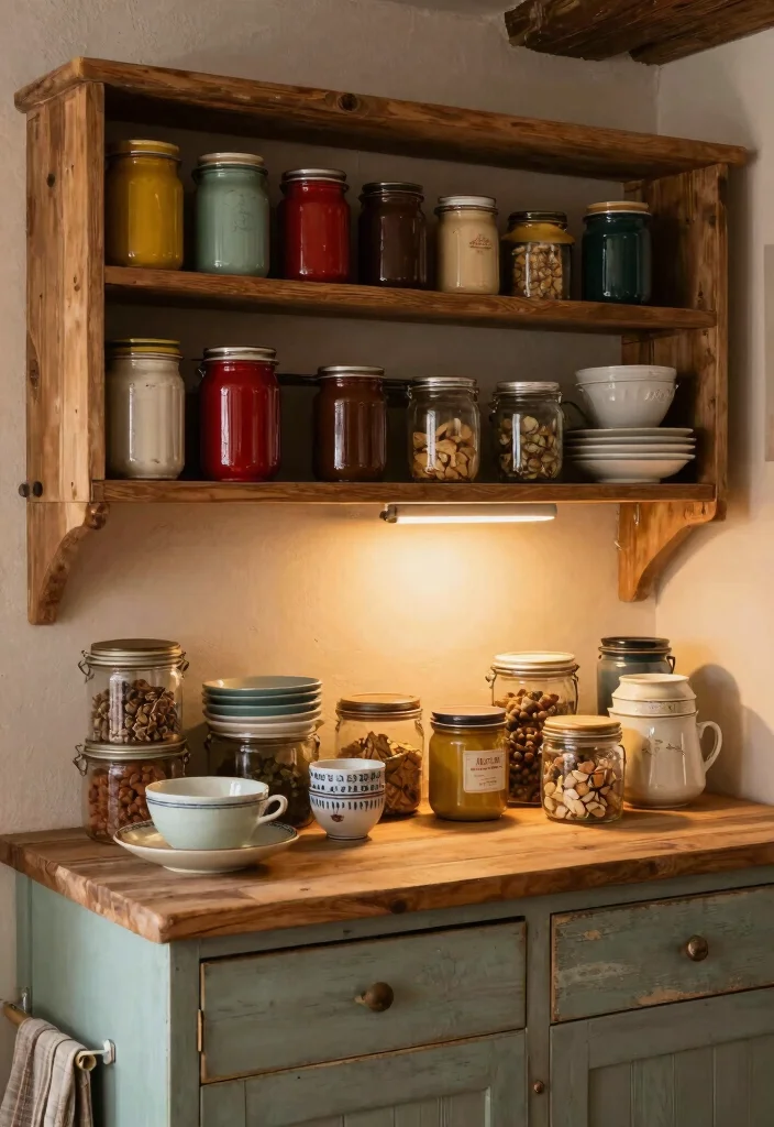 16 Cozy Farmhouse Elements for Home Cooks - 3. Vintage Kitchen Storage 1