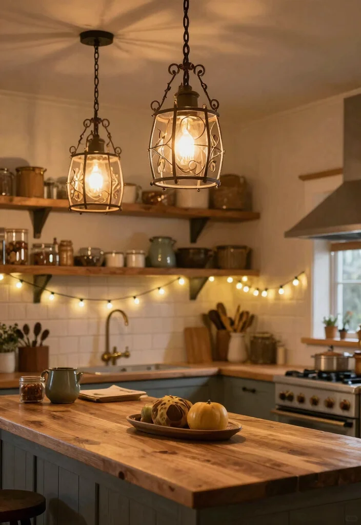 16 Cozy Farmhouse Elements for Home Cooks - 5. Rustic Lighting Fixtures 1