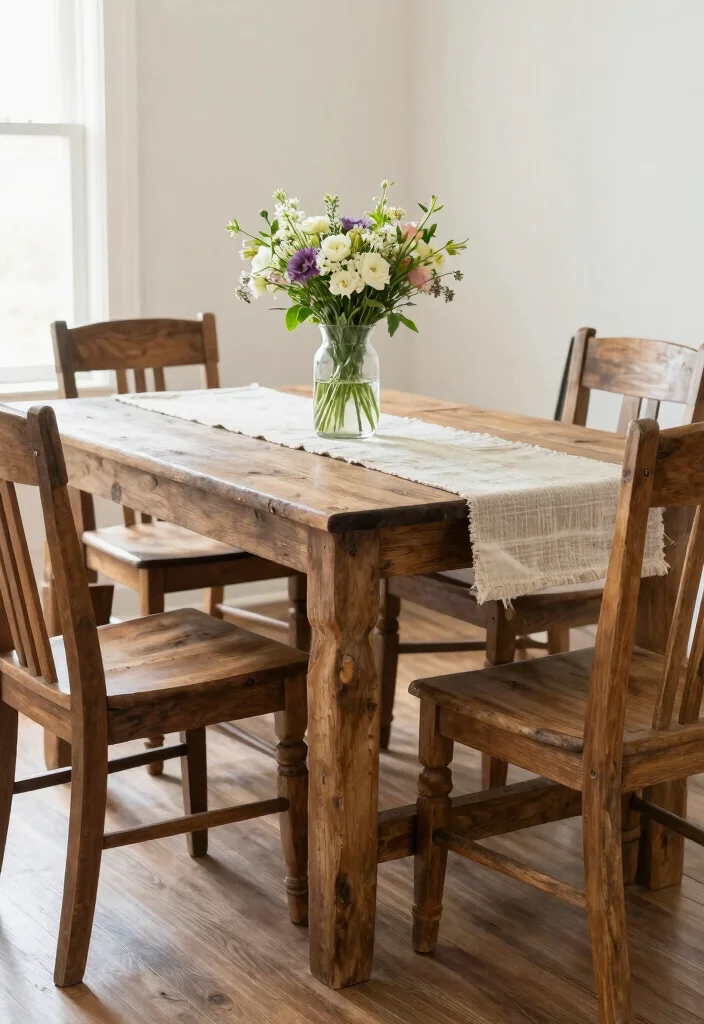 16 Cozy Farmhouse Elements for Home Cooks - 9. Farmhouse Dining Table 1