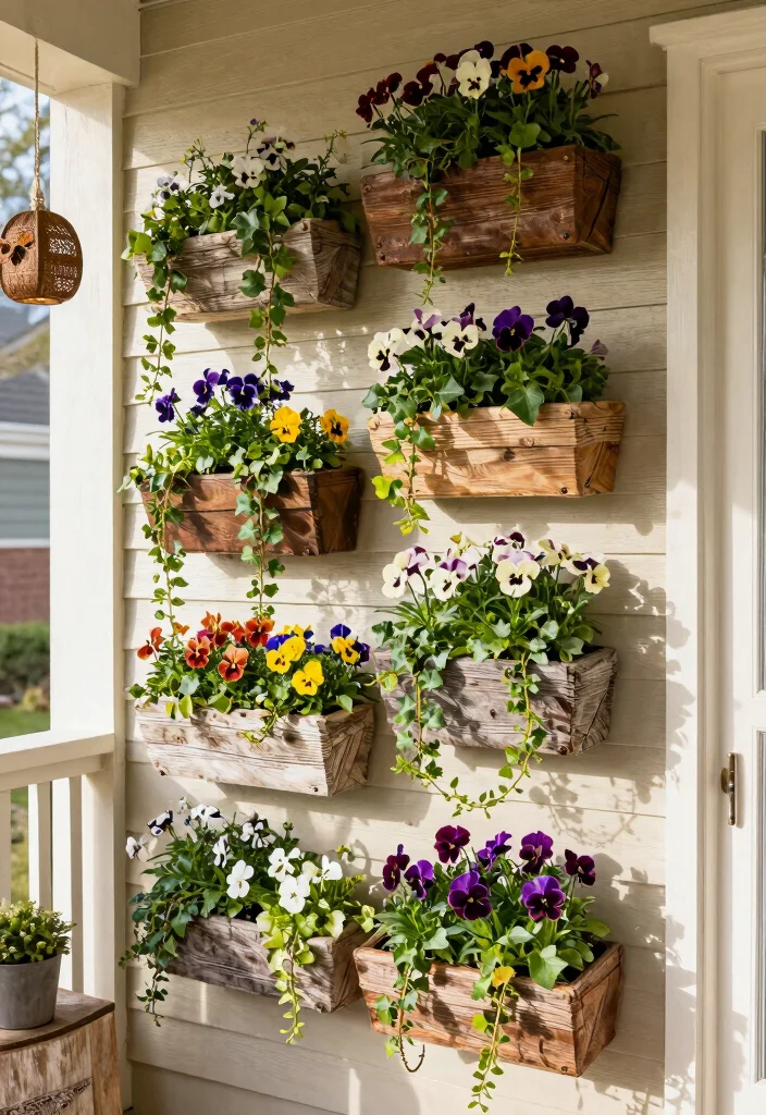 16 Fall Porch Displays for Seasonal Decorating Fans - 14. Vertical Garden Displays with Fall Blooms 1