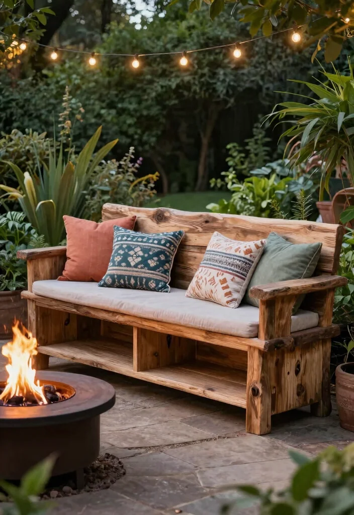 16 Outdoor Seating Ideas for Entertaining Around Your Fire Pit - 1. Cozy Custom Benches 1