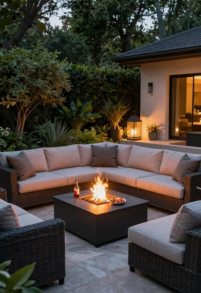 16 Outdoor Seating Ideas for Entertaining Around Your Fire Pit - 11. Sectional Sofas 1