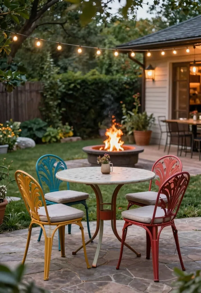 16 Outdoor Seating Ideas for Entertaining Around Your Fire Pit - 4. Compact Bistro Sets 1