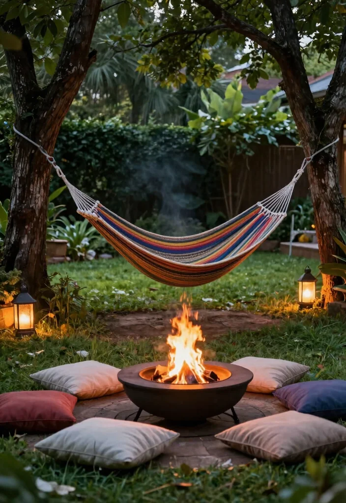 16 Outdoor Seating Ideas for Entertaining Around Your Fire Pit - 5. Hammock Chairs 1