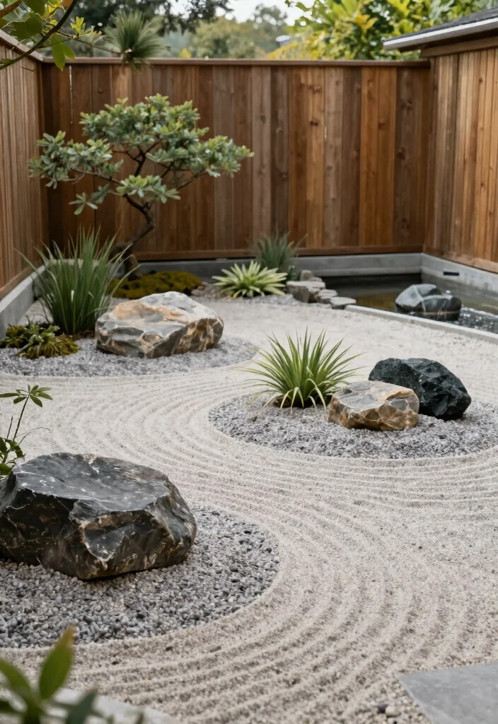 16 Raised Beds for Homeowners Wanting Fence-Line Privacy - 13. Zen Garden Elements for Tranquility 1