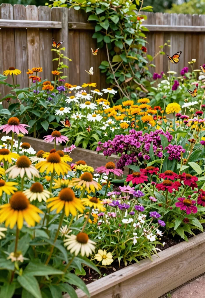 16 Raised Beds for Homeowners Wanting Fence-Line Privacy - 14. Butterfly Gardens for Pollinator-Friendly Spaces 1
