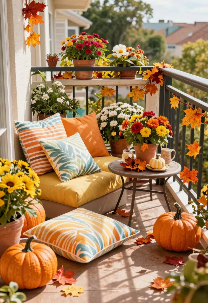 16 Small Balcony Wall Upgrades for Apartment Dwellers - 13. Seasonal Decor Changes 1