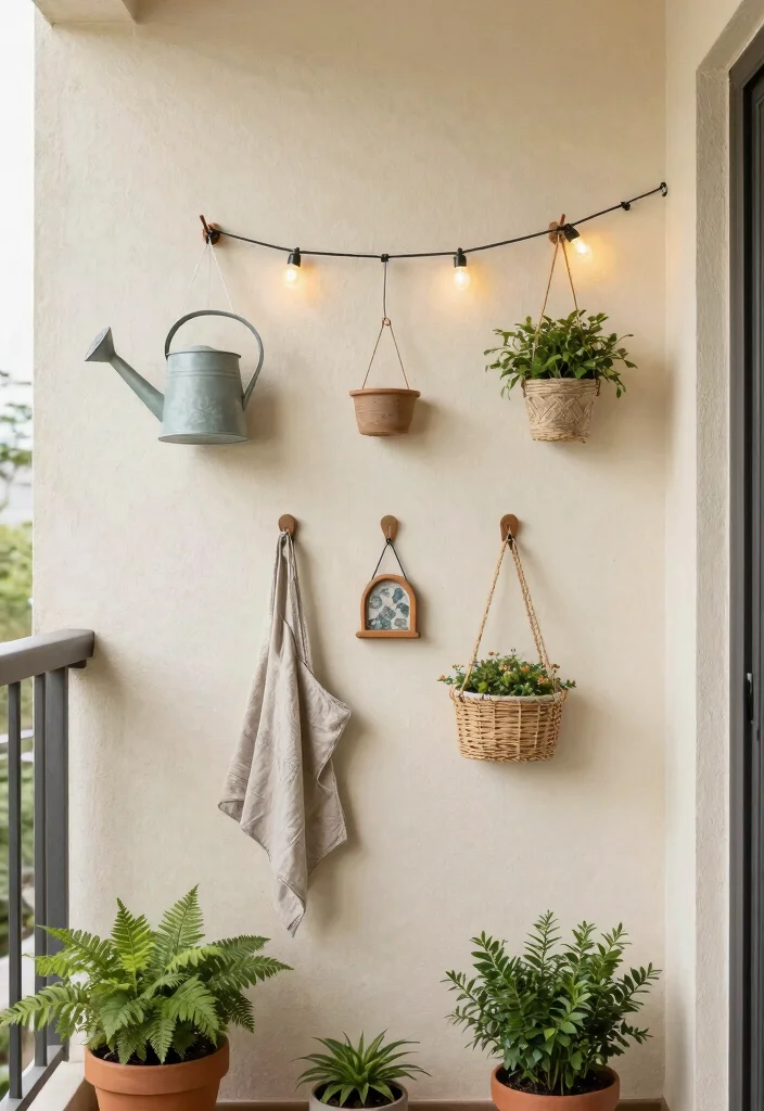 16 Small Balcony Wall Upgrades for Apartment Dwellers - 16. Functional Wall Hooks 1