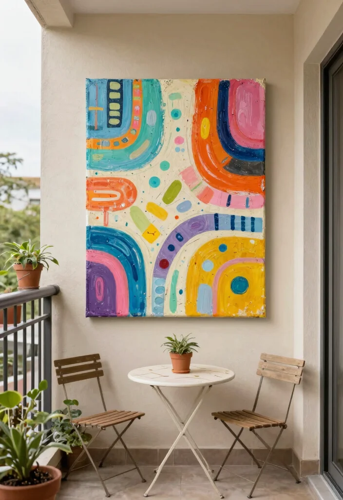 16 Small Balcony Wall Upgrades for Apartment Dwellers - 3. DIY Outdoor Artwork 1