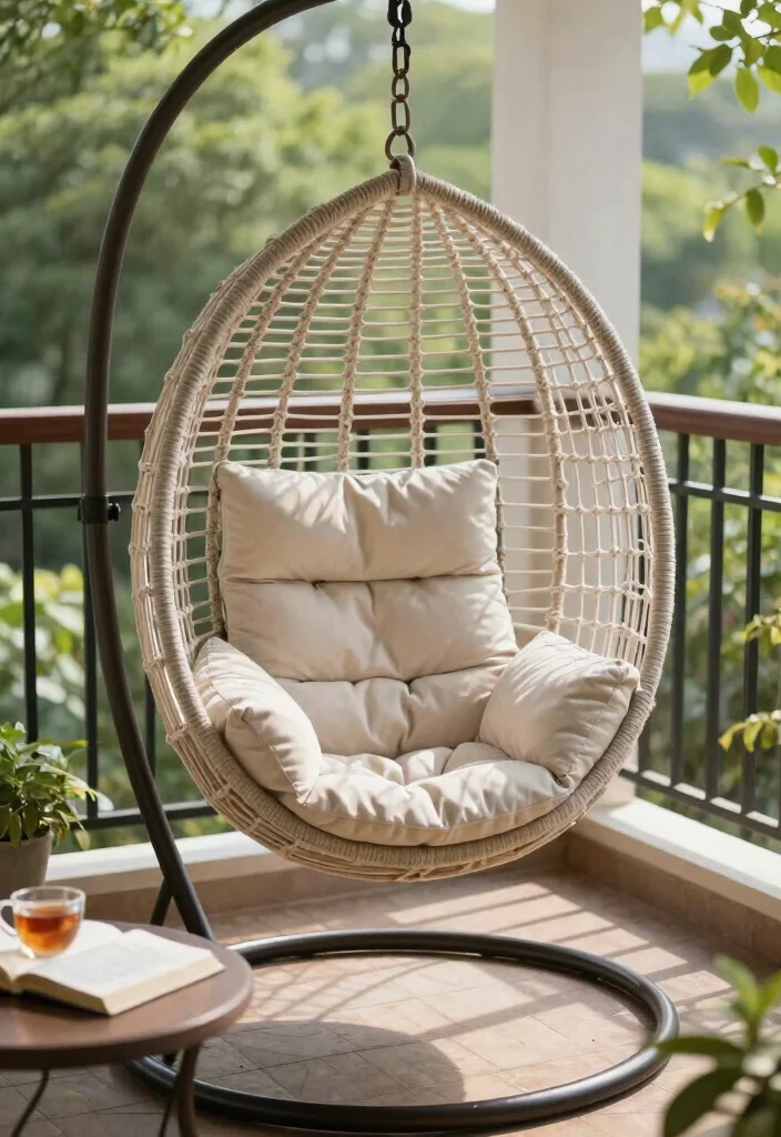 16 Small Balcony Wall Upgrades for Apartment Dwellers - 9. Hanging Chair or Hammock 1