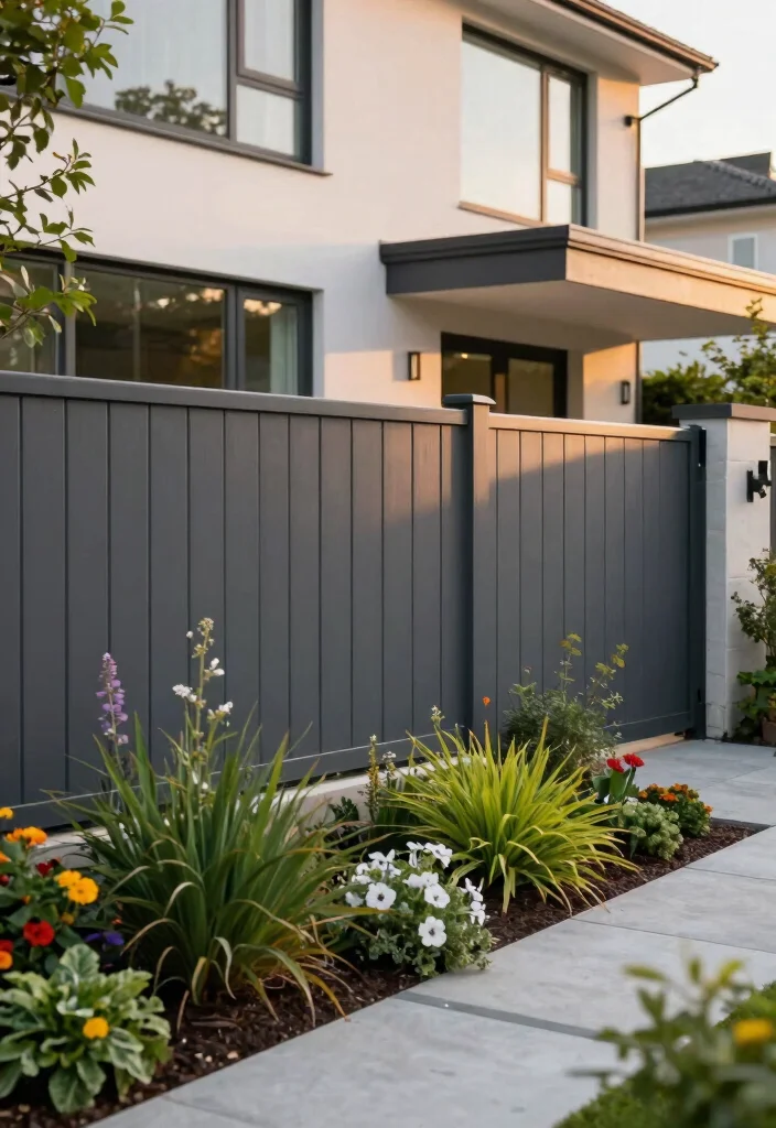 17 Fence Colors That Match Premium Home Exteriors for Upscale Owners - 1. Elegant Charcoal Grey 1