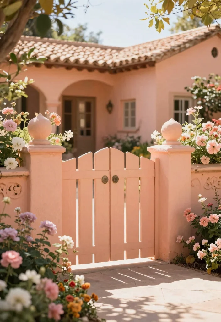17 Fence Colors That Match Premium Home Exteriors for Upscale Owners - 12. Muted Peach 1