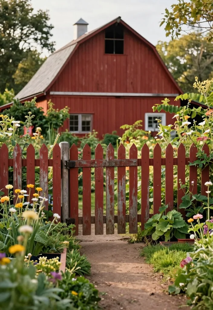 17 Fence Colors That Match Premium Home Exteriors for Upscale Owners - 13. Rustic Barn Red 1