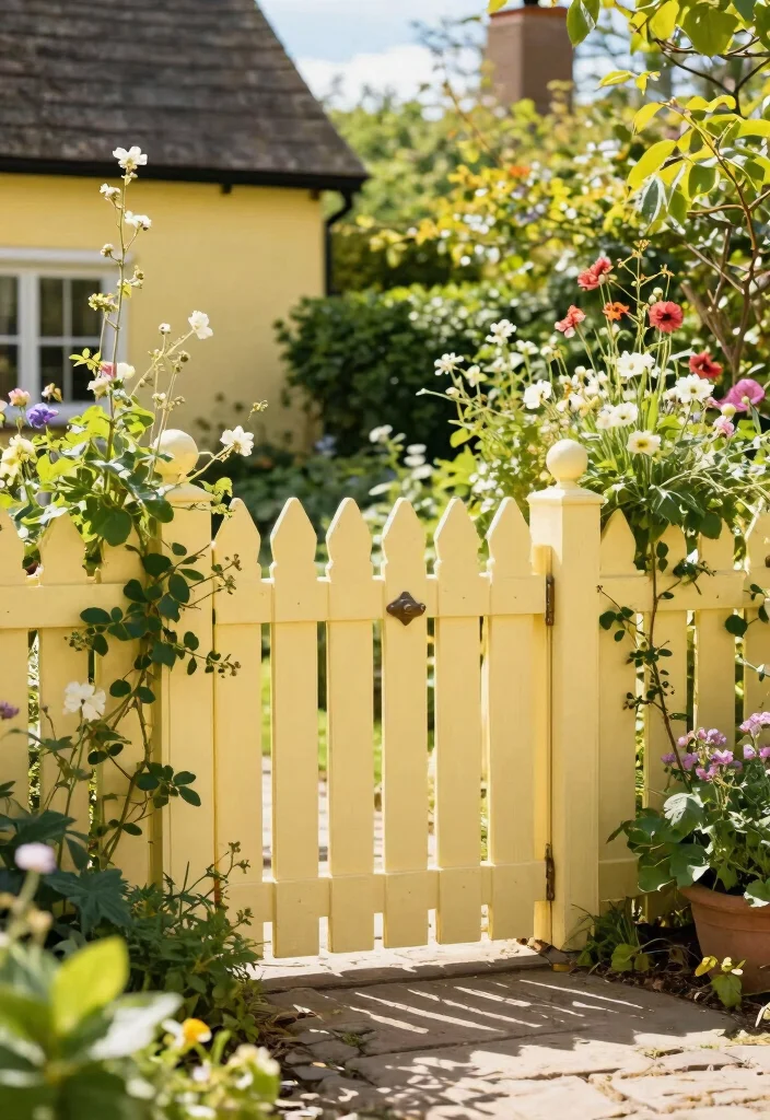 17 Fence Colors That Match Premium Home Exteriors for Upscale Owners - 17. Soft Butter Yellow 1