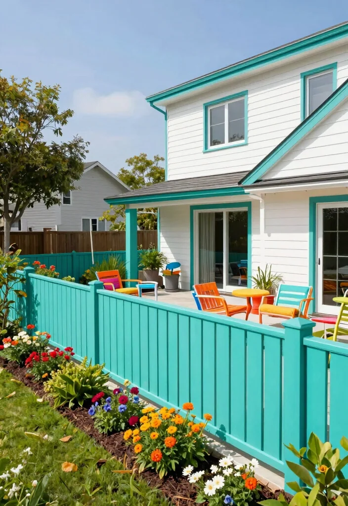 17 Fence Colors That Match Premium Home Exteriors for Upscale Owners - 7. Vibrant Teal 1