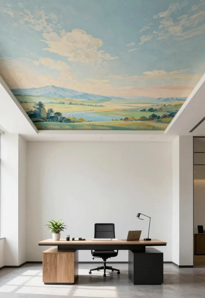 17 Sound-Proof False Ceilings for Home Office Warriors - 10. Creative Ceiling Murals 1