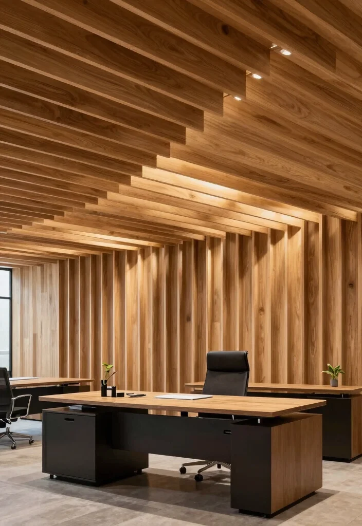 17 Sound-Proof False Ceilings for Home Office Warriors - 14. Soundproofing with Wood Slats 1