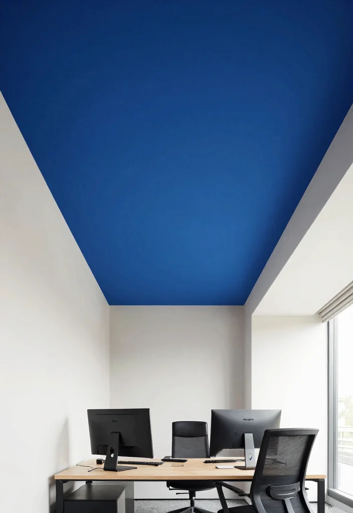 17 Sound-Proof False Ceilings for Home Office Warriors - 17. Bold Color Accents 1