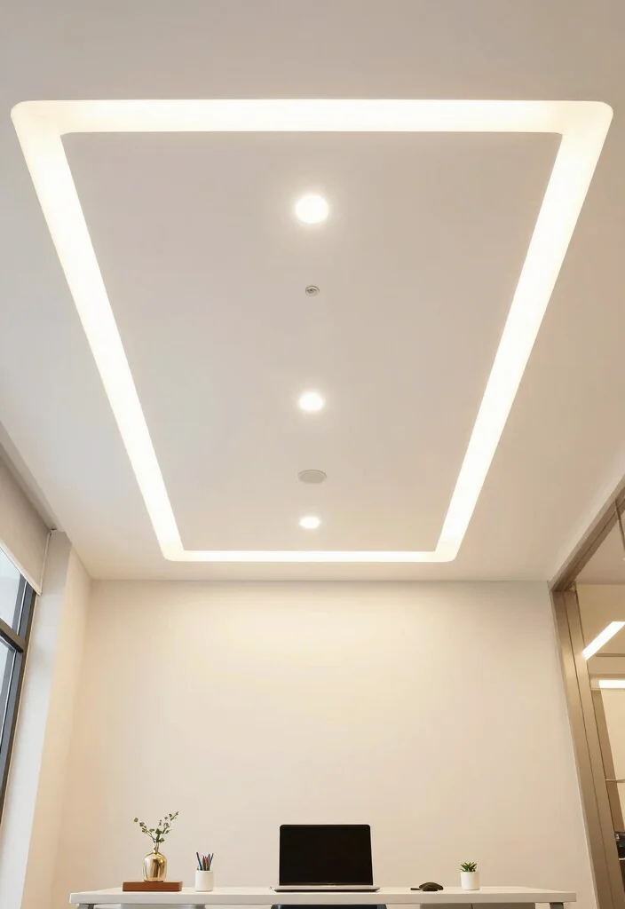 17 Sound-Proof False Ceilings for Home Office Warriors - 5. Drop Ceiling with LED Lights 1