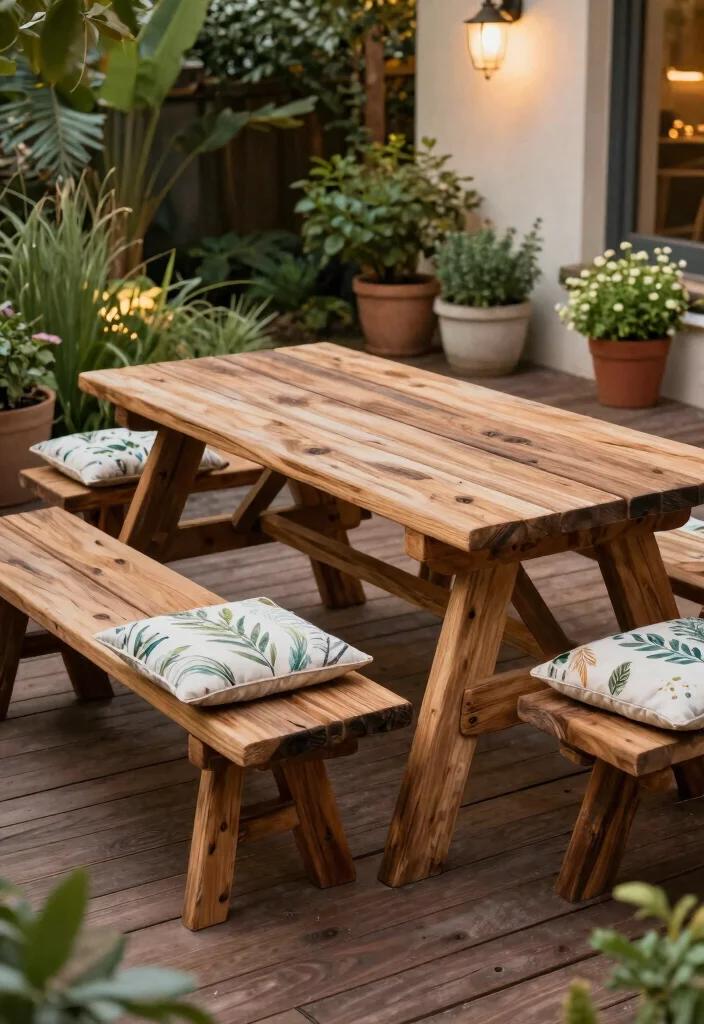 18 Deck Ideas to Transform Your Bare Outdoor Space - 1. Recycled Wood Furniture 1