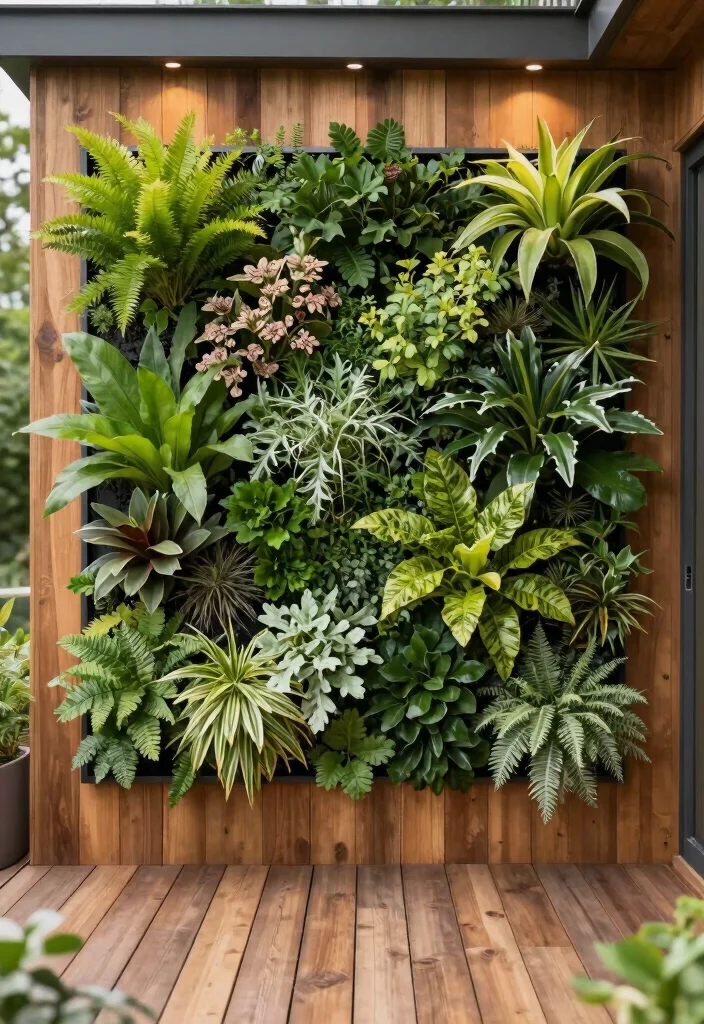 18 Deck Ideas to Transform Your Bare Outdoor Space - 12. Green Wall Art 1