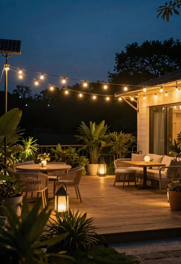 18 Deck Ideas to Transform Your Bare Outdoor Space - 6. Solar-Powered Lighting 1