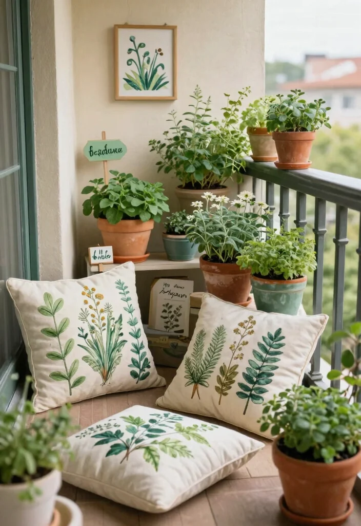 18 Herb Gardens for Tiny Apartment Balconies - 15. Herb-Themed Decor 1