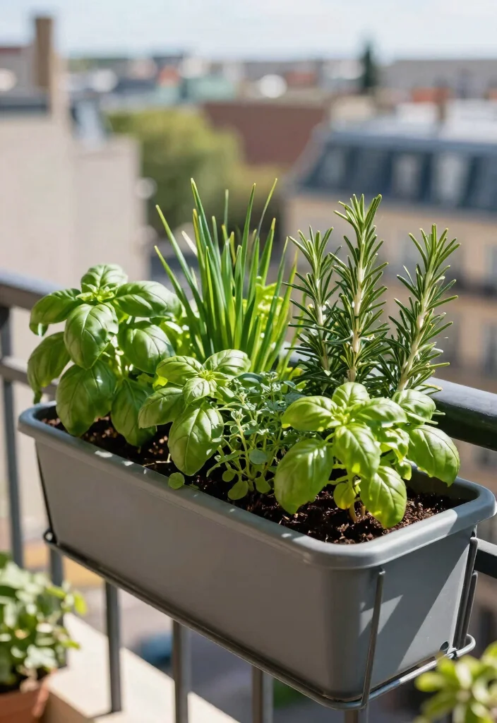 18 Herb Gardens for Tiny Apartment Balconies - 5. Window Box Herb Garden 1