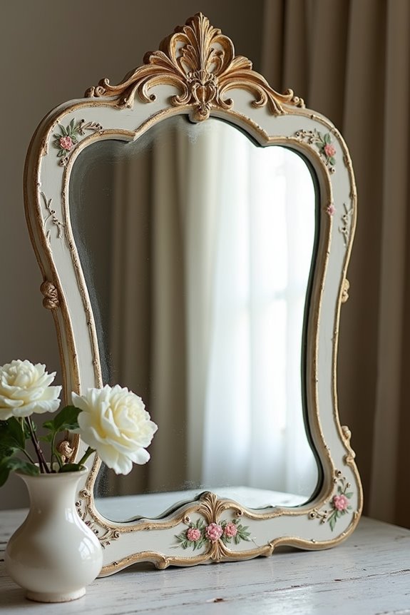 decorative moulding elevates mirrored frame