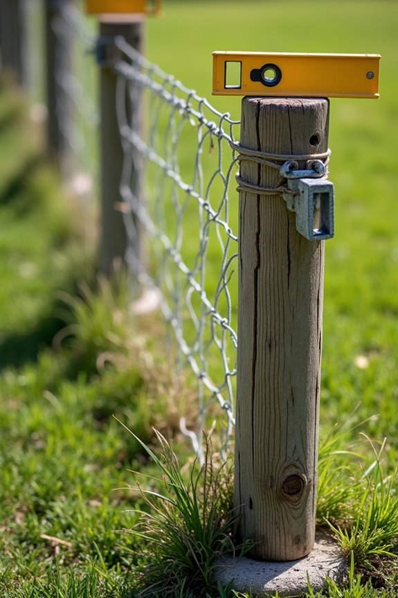 fence mesh secured with taut posts