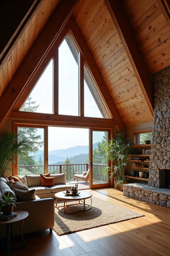 floor to ceiling windows illuminate spaces