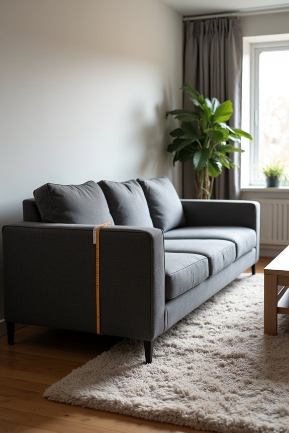 four person couch dimensions and spacing