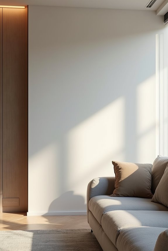 high gloss highlights wall flaws