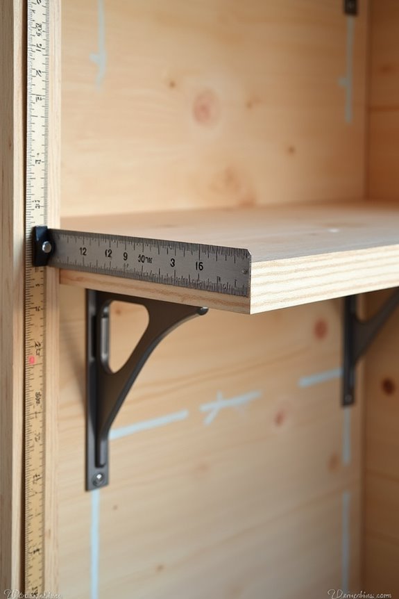 measure shelf depth choose visible or hidden brackets