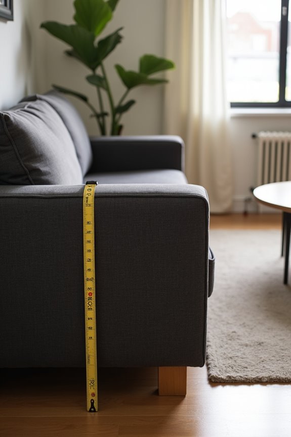 measuring sofa depth for fit