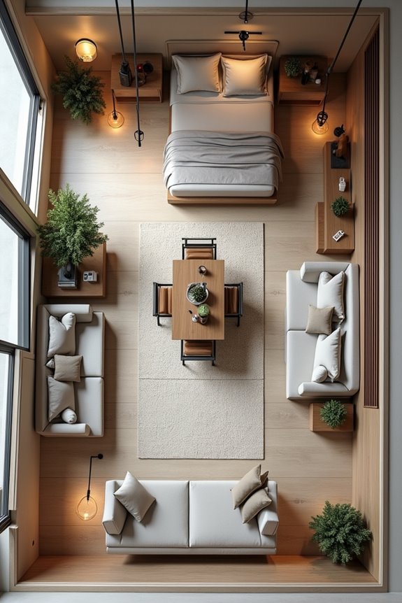 open concept hub connects family spaces