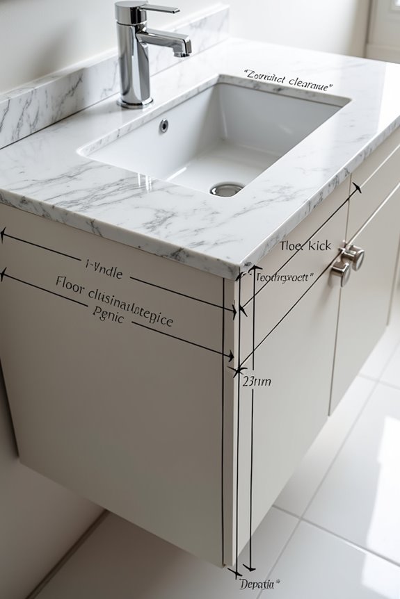 sink type alters vanity sizing constraints