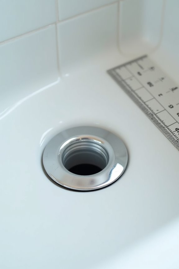 tub drain opening vs pipe diameter measurements