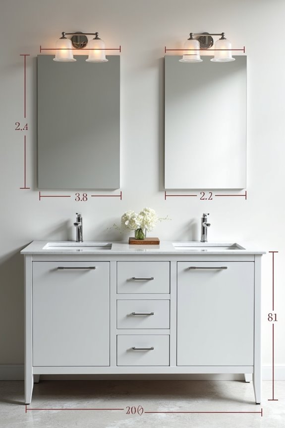 two sink vanity width guidelines