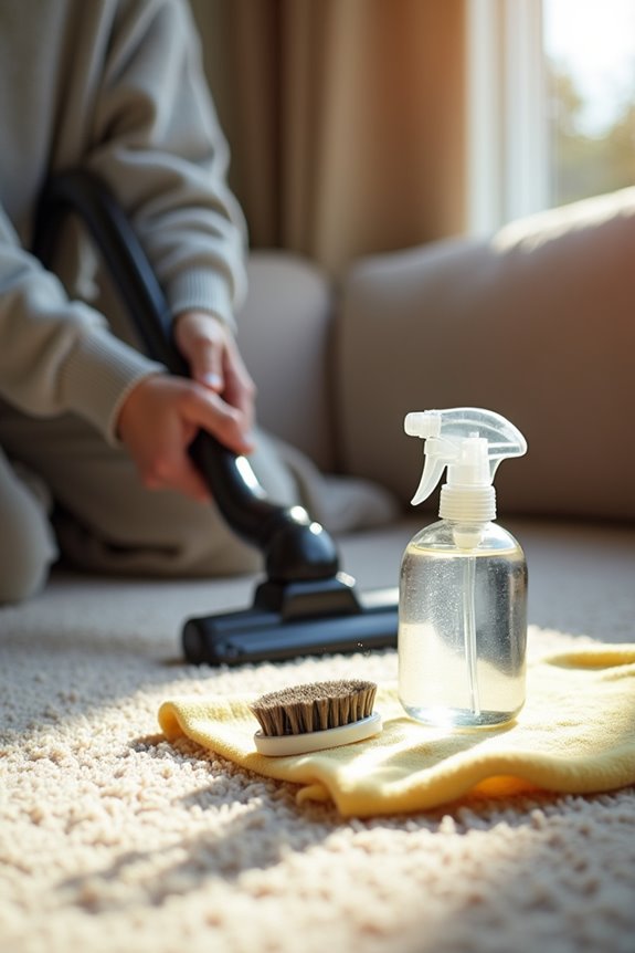 vacuum first remove embedded grime