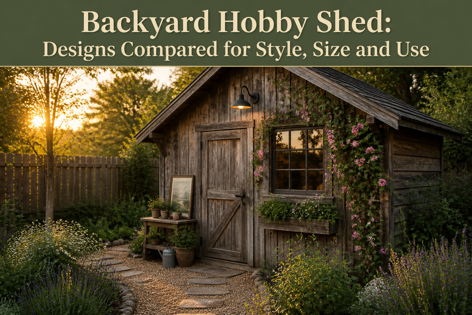 Different designs of backyard hobby sheds displayed together.